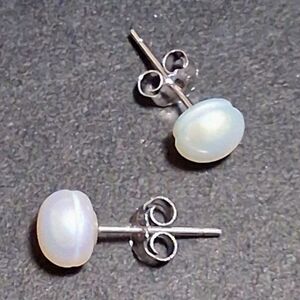 Sterling Silver 925 Stamped Freshwater Pearl Vintage Inspired Pushback Earrings